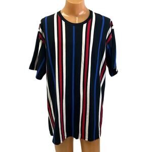 CSG Mens 3XL Triple Striped 100% Cotton Short Sleeve Crew Neck Tee Shirt